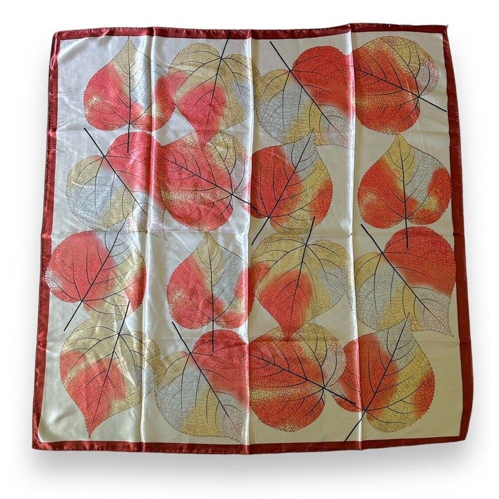 Orange Fall Leaves Scarf 35” X 35” Women Scarve Boho